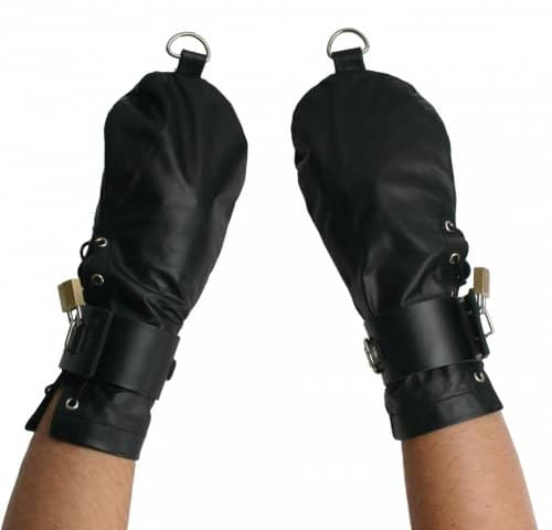 Leather Bondage Mittens Demo