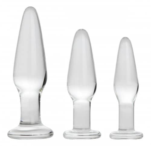 Graduated Sizes Glass Anal Plug Kit
