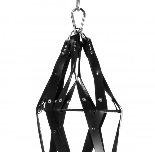 Hanging Rubber Cage With a Close Up Of Hanger