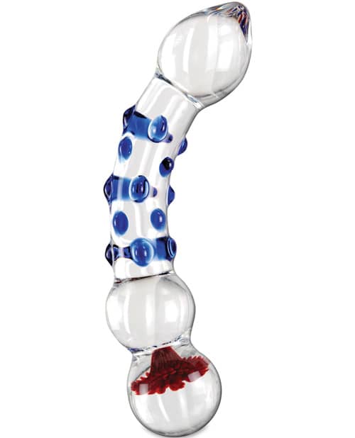 Hand Blown Flowered Bulb Glass Massager
