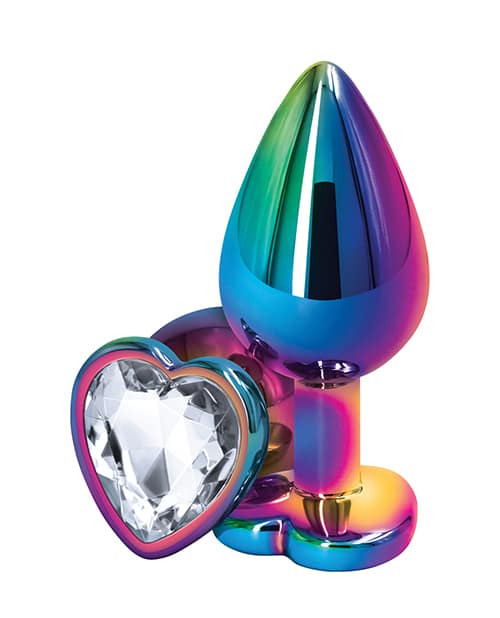 Mulitcolor Metal Heart Butt Plug