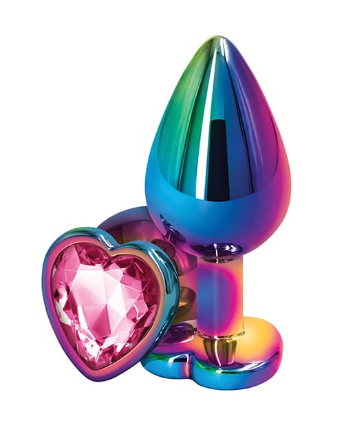 Mulitcolor Metal Pink Heart Butt Plug