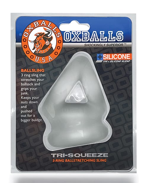 Oxballs Tri Squeeze Cocksling & Ballstretcher - Clear Ice - Image 5