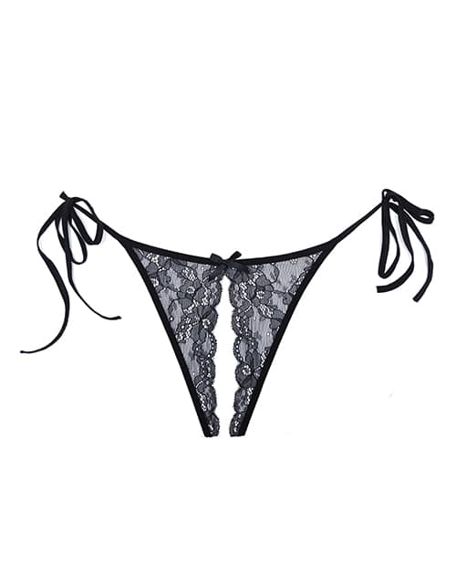 Adore Sugar Tie Side Open Lace Panty Black O/S - Image 4