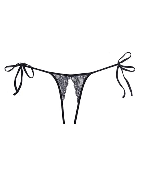 Adore Sugar Tie Side Open Lace Panty Black O/S - Image 3