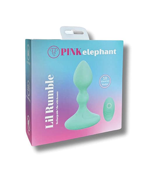 Pink Elephant Lil Rumble Rechargeable Vibe w/Remote  Aqua  The BDSM Toy  Shop