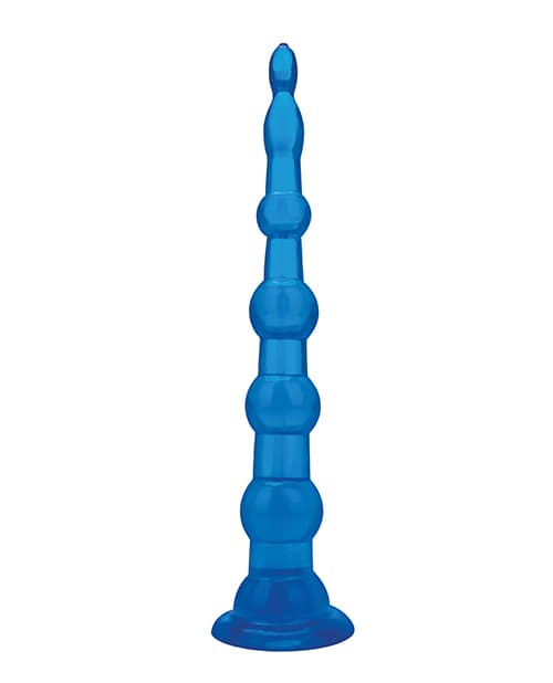 Blue Line C & B 8.5" Anal Beads w/Suction Base - Jelly Blue - Image 2