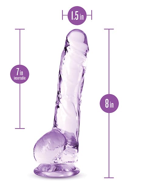 Blush Naturally Yours 8" Crystalline Dildo - Amethyst - Image 3