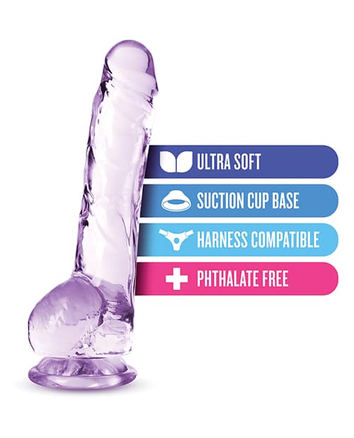 Blush Naturally Yours 8" Crystalline Dildo - Amethyst - Image 4