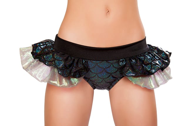 Mermaid Shorts with Iridescent Skirt Black