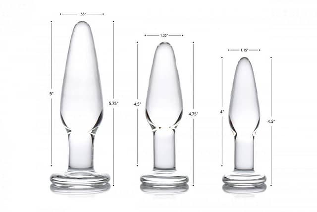Graduated Sizes Measurements Glass Anal Plugs