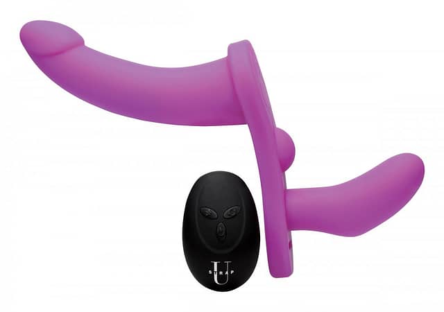 Double Take Vibrating Strap-On Set