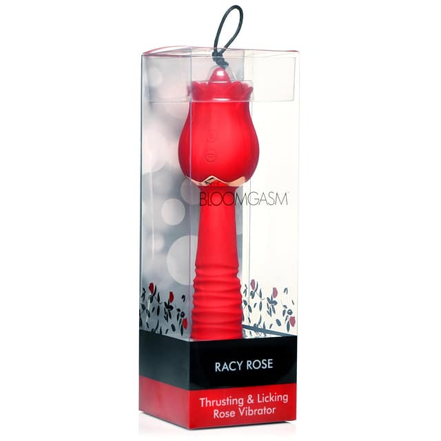 thrust and tickle rose rechargeable vibrator Racy Rose Thrusting and Licking Rose Vibrator – The BDSM Toy Shop