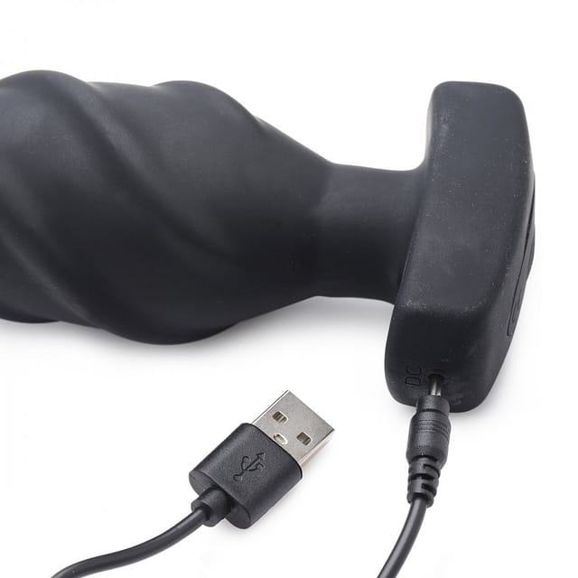 Swirled Vibrating Butt Plug Charging