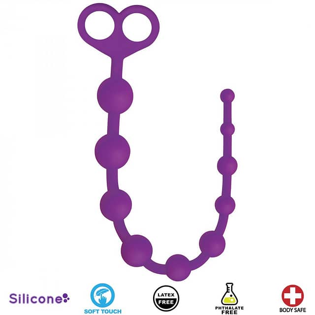 Gradual 10 Silicone Anal Beads Purple