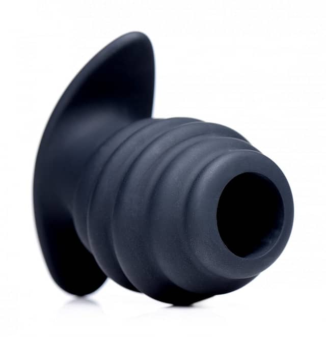 Ribbed Hollow Anal Plug Top View