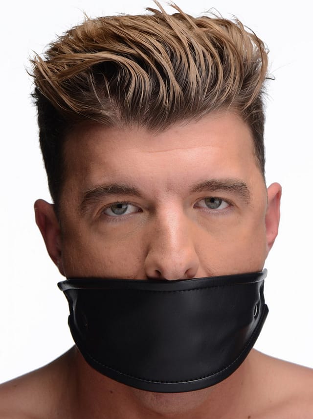 Leather Covered Ball Gag With Male Model