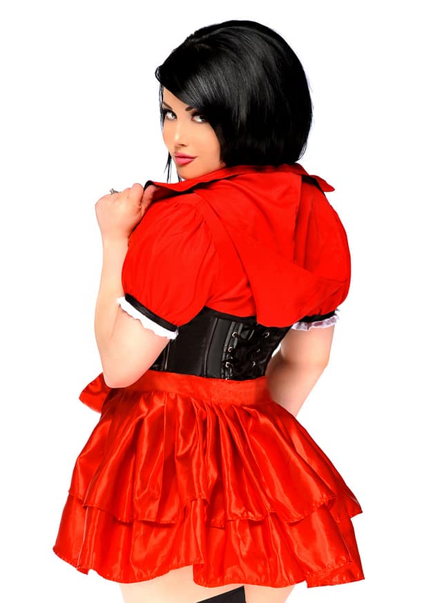 Lil Red Riding Hood Premium Corset Costume Close Up Back