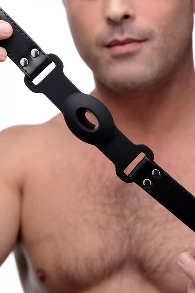 Hollow Silicone Gag With Male Model
