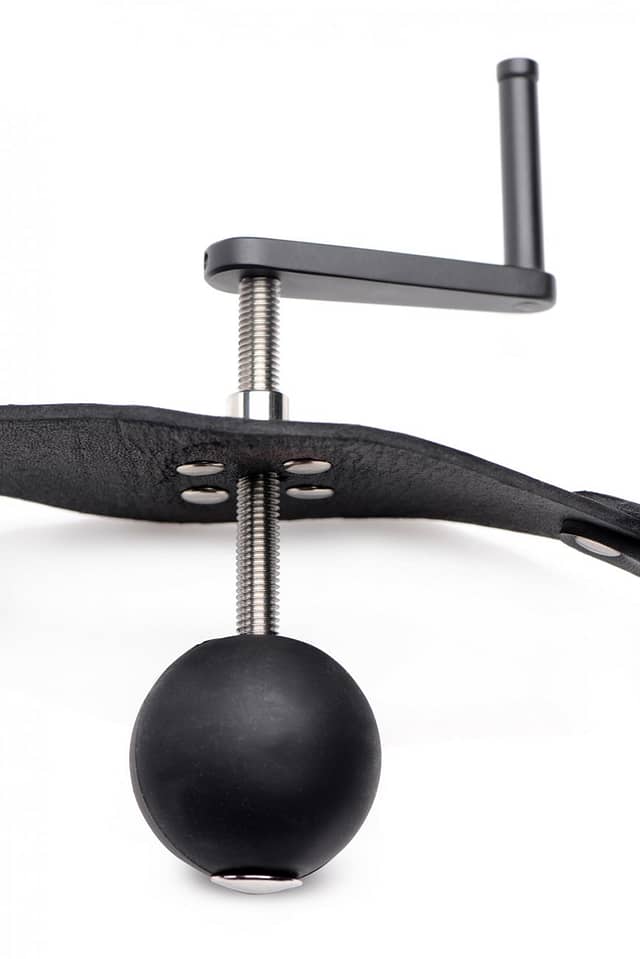 Open Wide Cranking Ball Gag Close Up