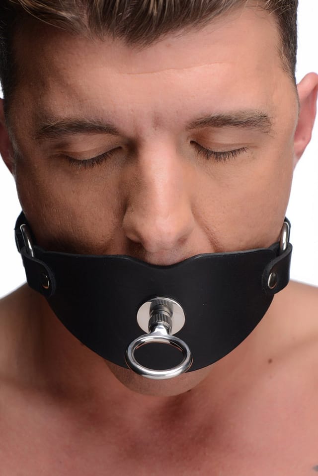 Eyelet Ball Gag With Male Model