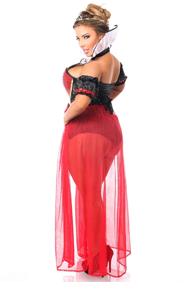 Fairytale Red Queen Premium Corset Costume X Back