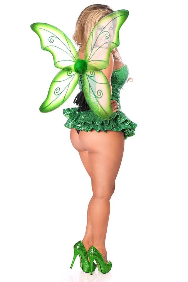 Sequin Fairy Premium Corset Costume Green Back