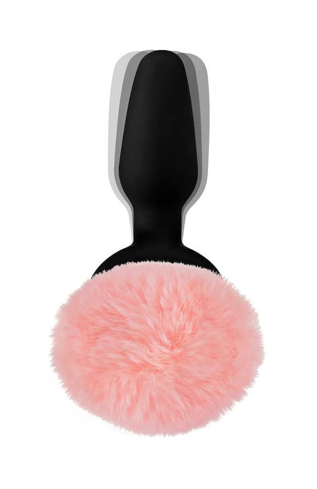 Vibrating Pink Bunny Tail Anal Plug Demo 2