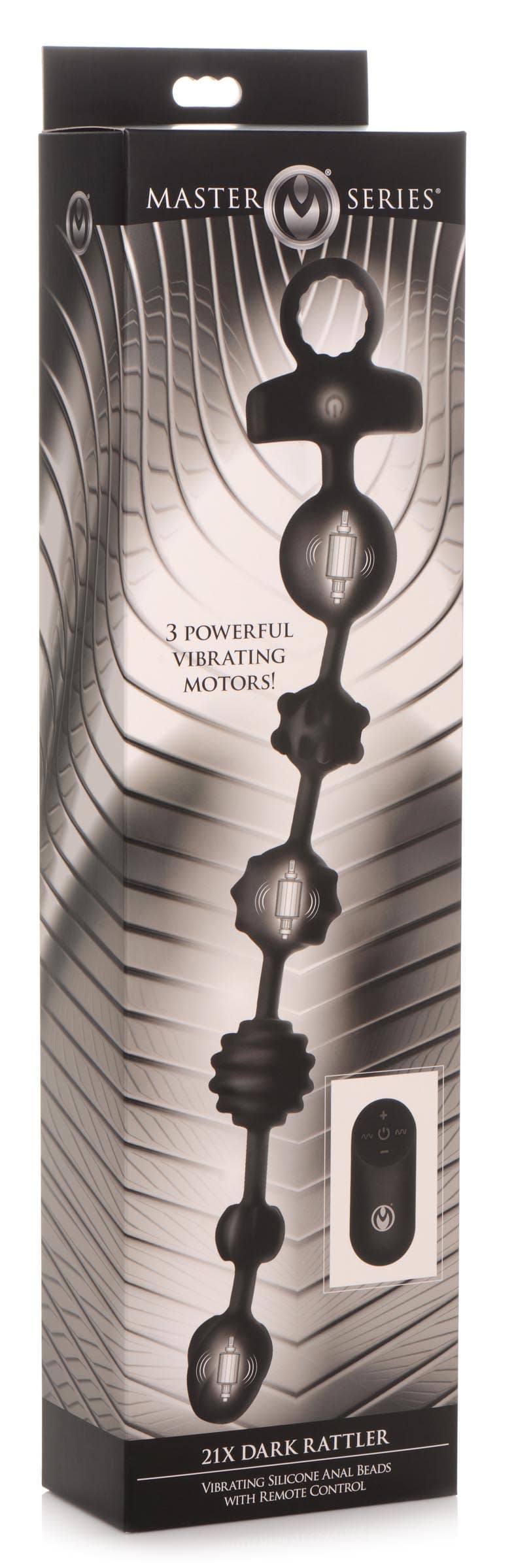 21X Dark Rattler Vibrating Silicone Anal Beads with Remote - Image 6