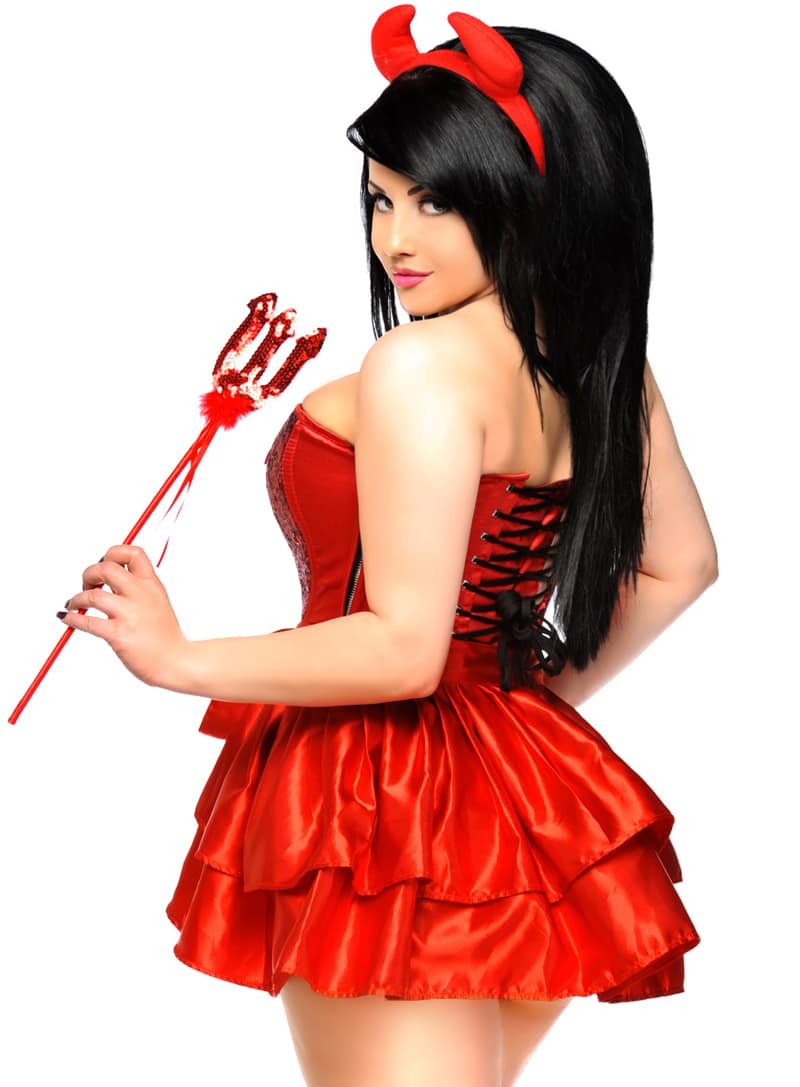 Sexy Devil Premium Corset Costume Close Up Back
