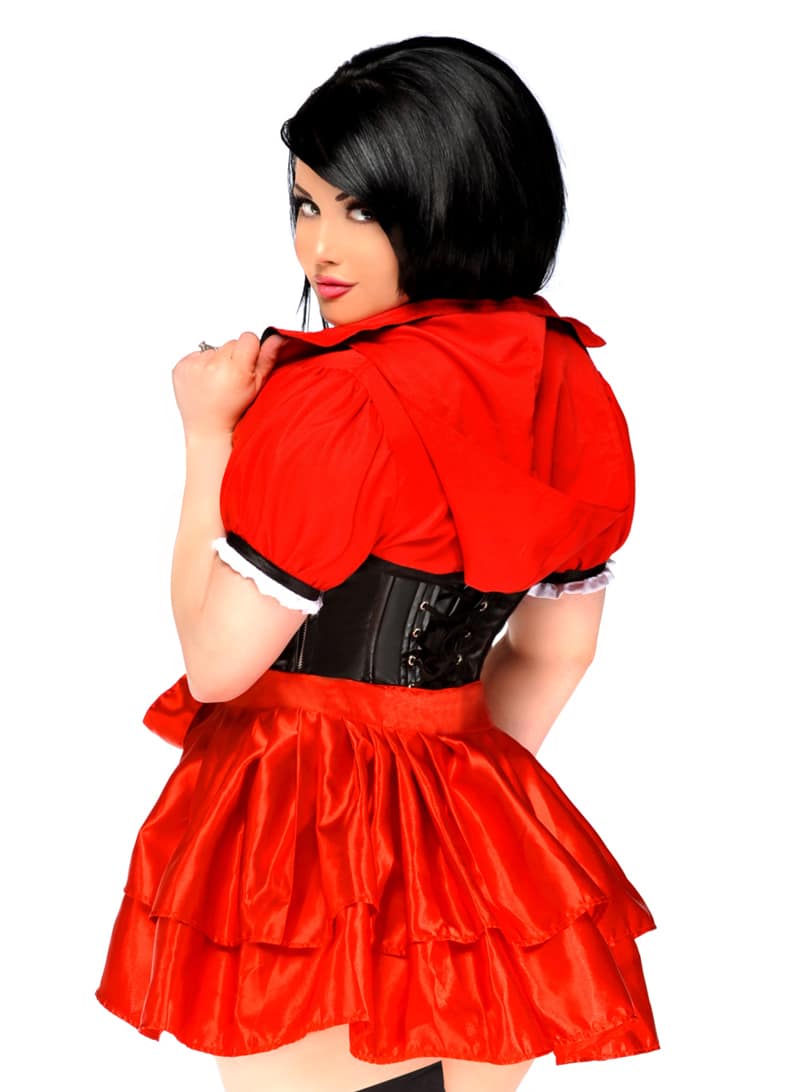 Lil Red Riding Hood Premium Corset Costume Close Up Back