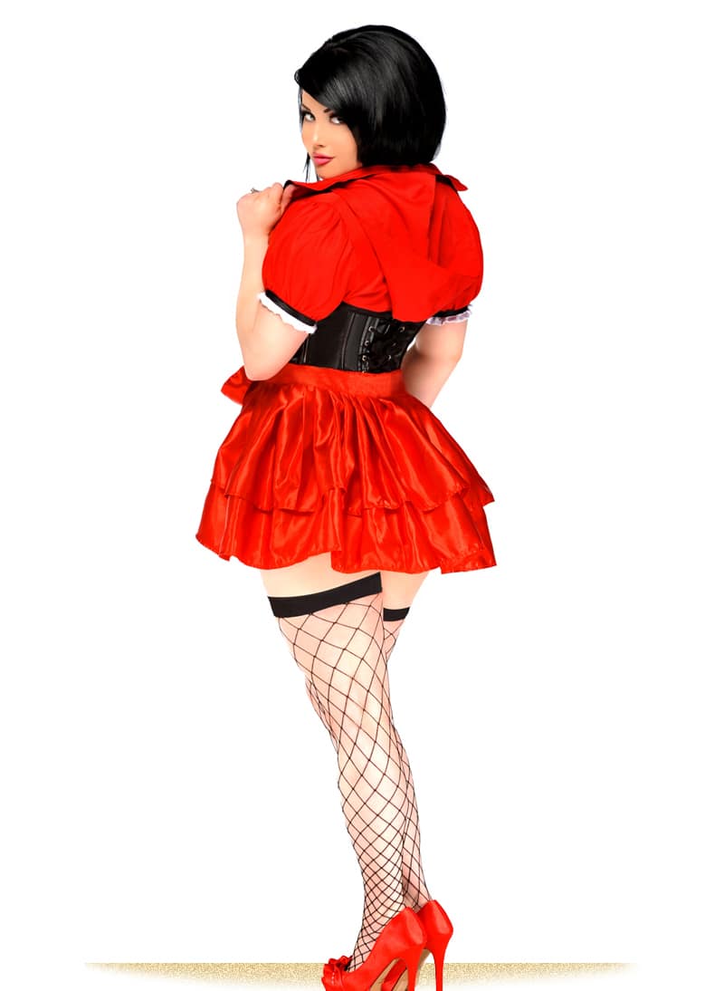 Lil Red Riding Hood Premium Corset Costume Back