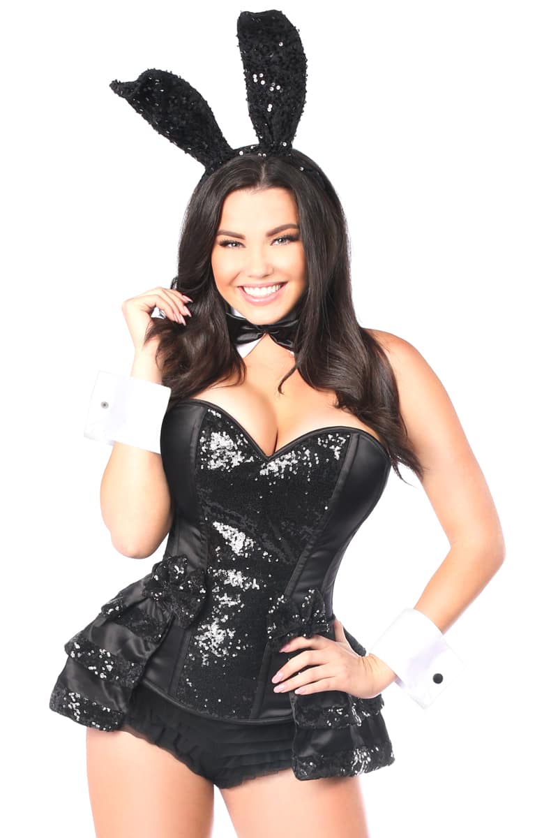 Black Sequin Tuxedo Bunny Costume
