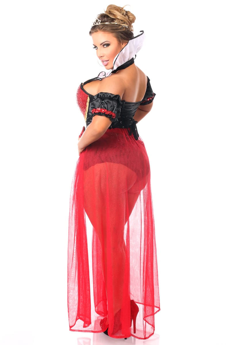 Fairytale Red Queen Premium Corset Costume X Back