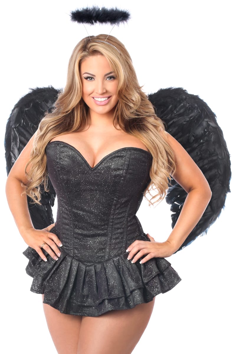 Glitter Dark Angel Premium Corset Dress Costume