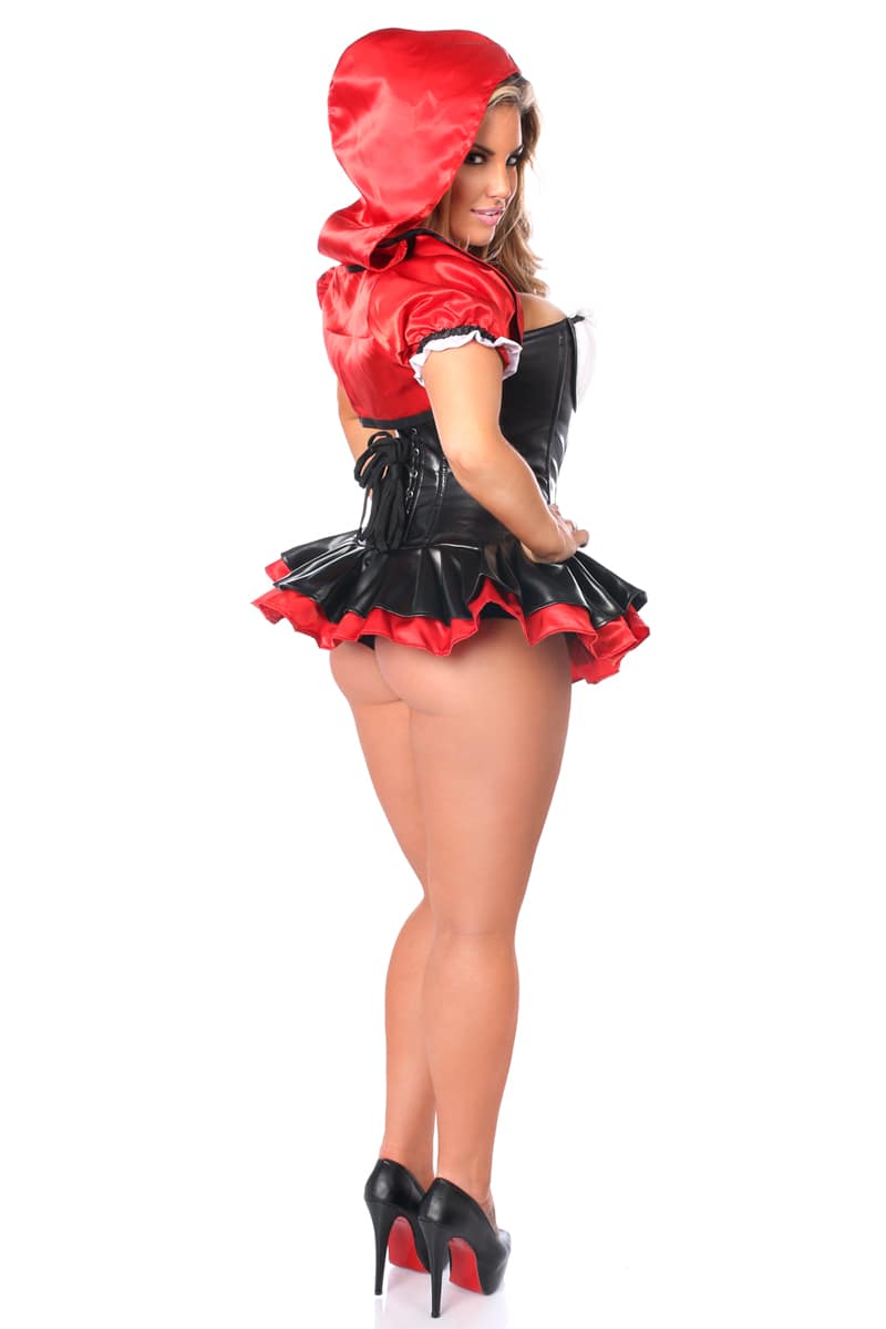 Red Riding Hood Corset Dress Costume Queen Back