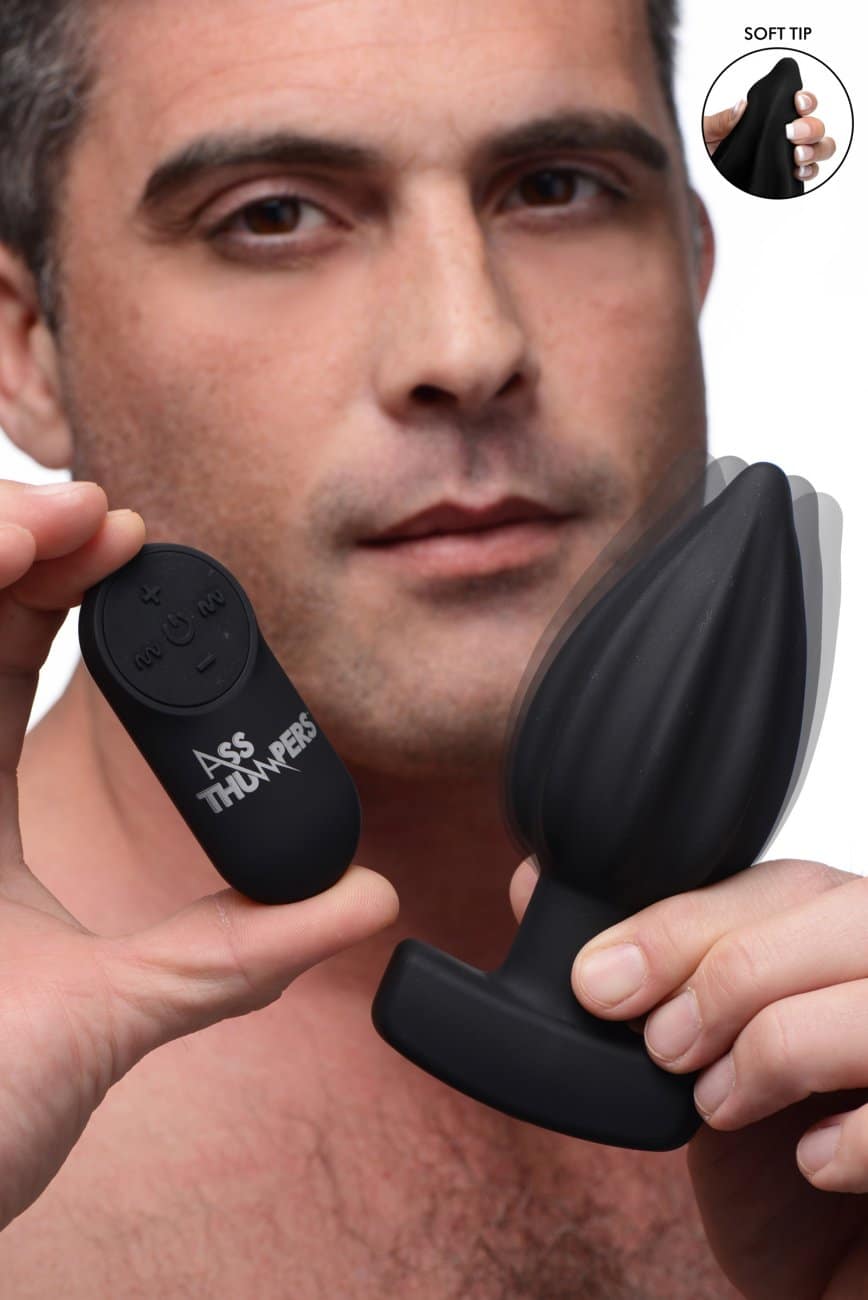 Assterick Ridged Butt Plug With Male Model