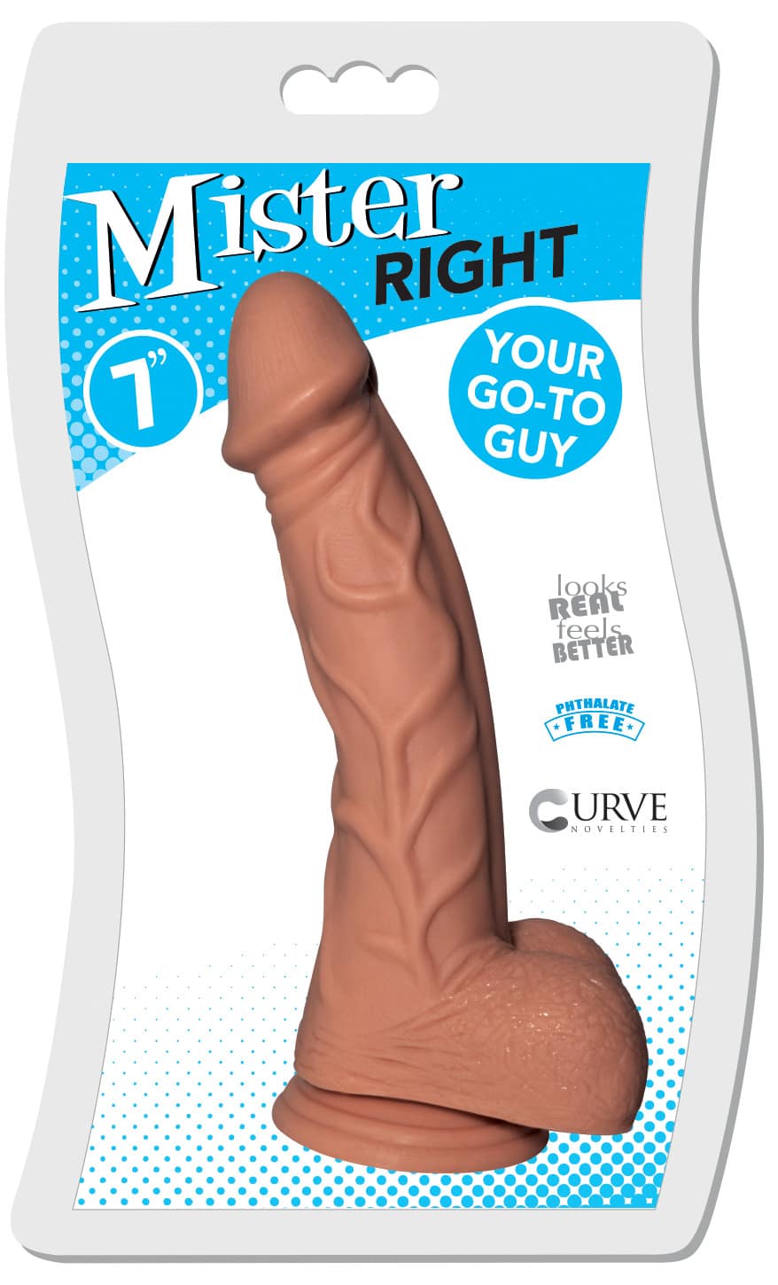 7 inch Mister Right Dildo - Tan - Image 2