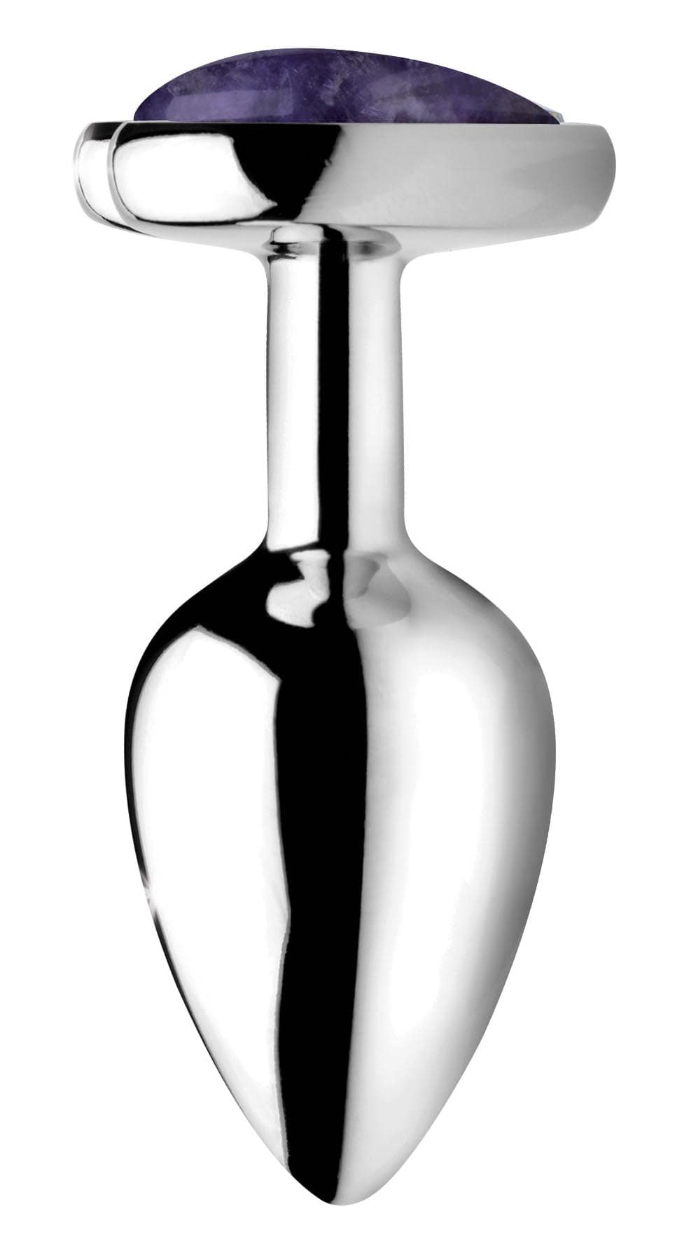 Genuine Amethyst Gemstone Heart Anal Plug - Small - Image 5