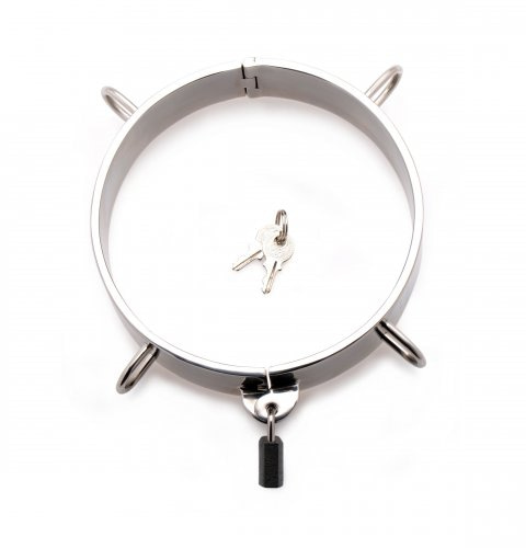 Stainless Steel Locking Bondage Collar Top View