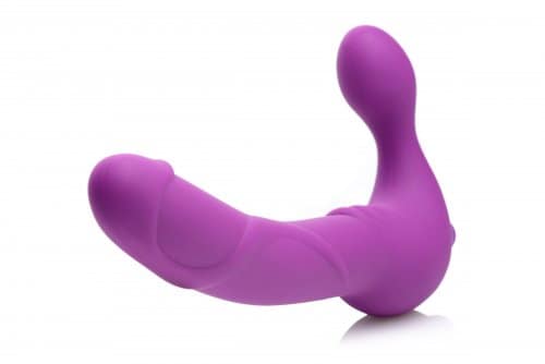 Strapless Silicone Vibrating Strap On Dildo Front View