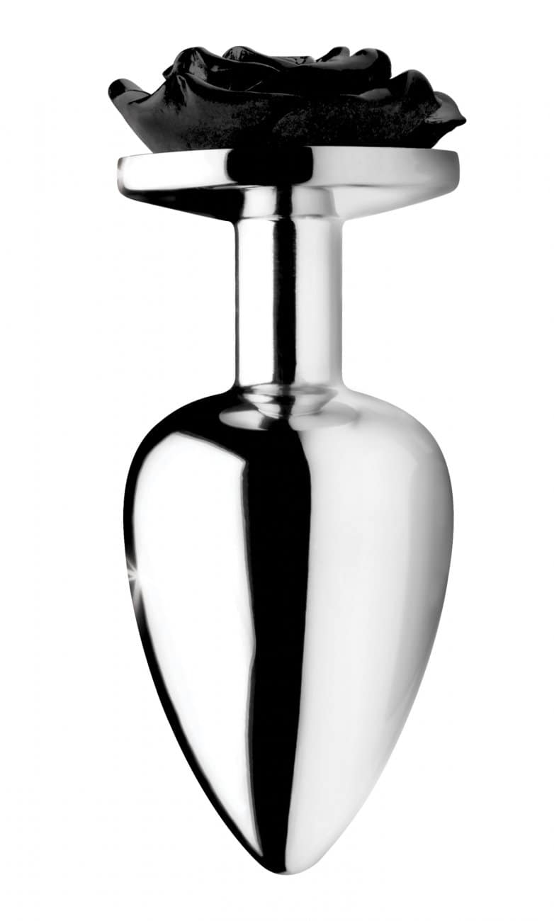 Black Rose Anal Plug Side View