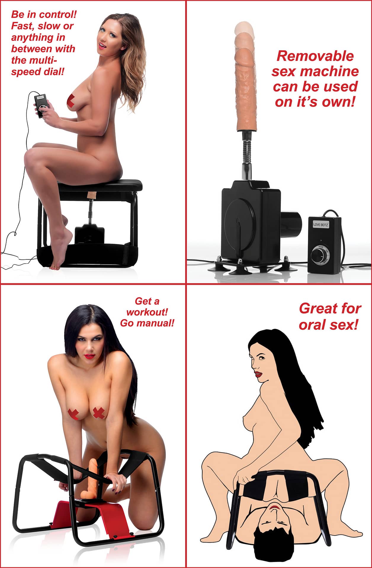 4 in 1 Banging Bench with Sex Machine – The BDSM Toy Shop