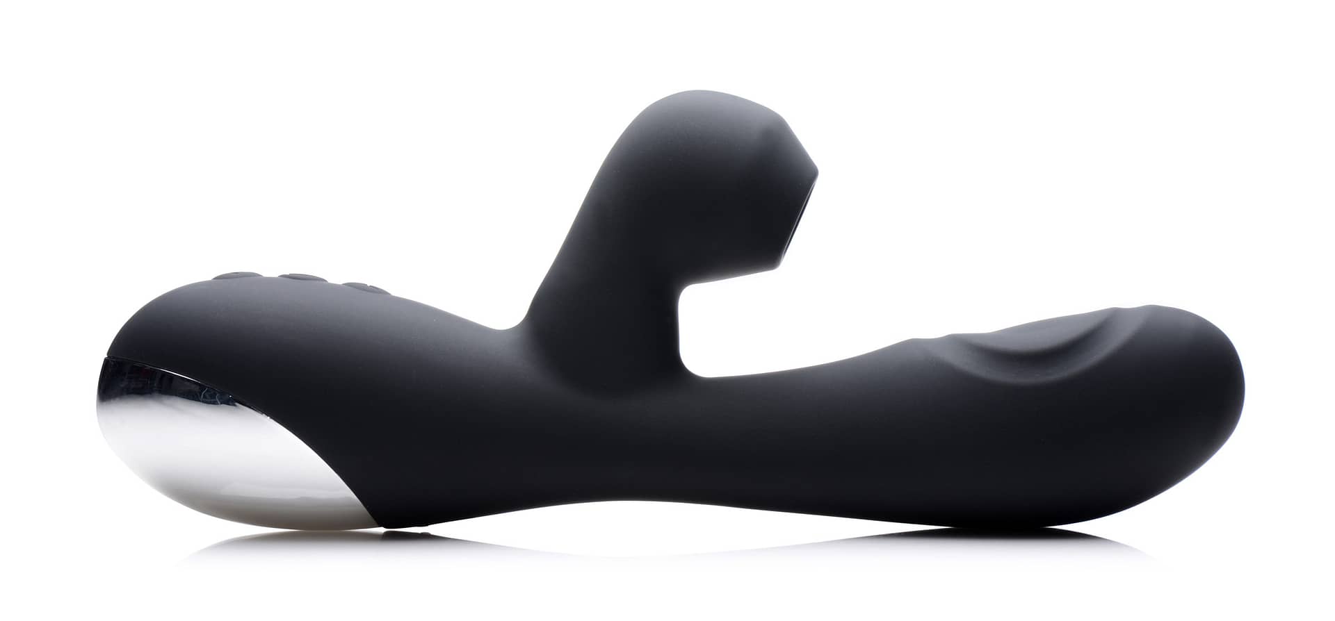 10x Silicone Suction Rabbit Vibrator – Black – The Bdsm Toy Shop