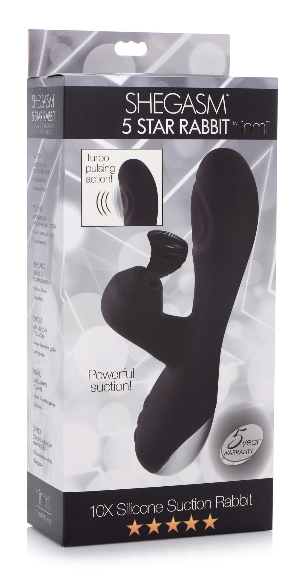 10x Silicone Suction Rabbit Vibrator – Black – The Bdsm Toy Shop