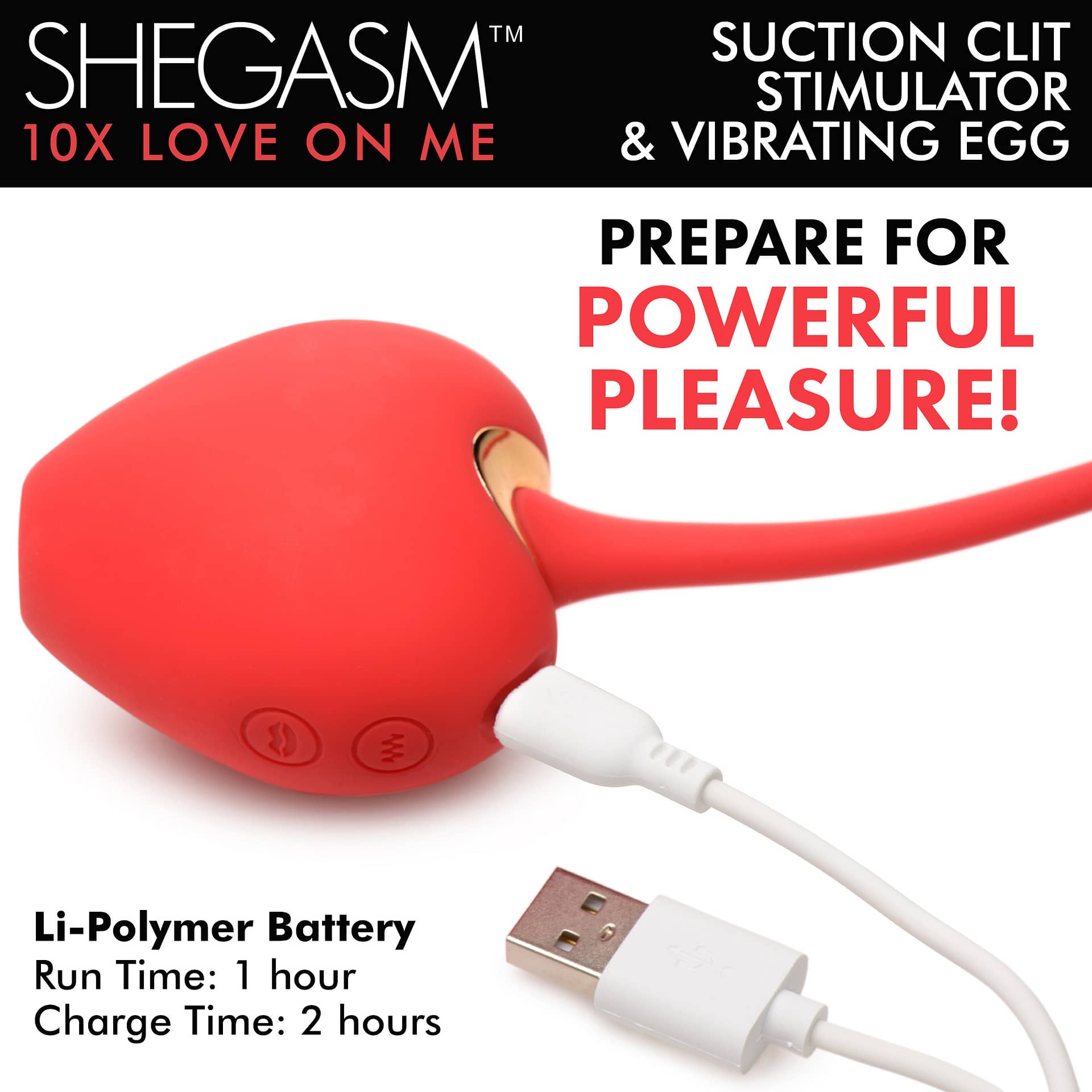 10X Love on Me Suction Clit Stimulator and Vibrating Egg – The BDSM Toy Shop