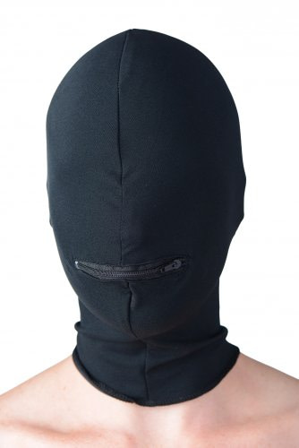 Hood With Zippered Mouth Hole Front View
