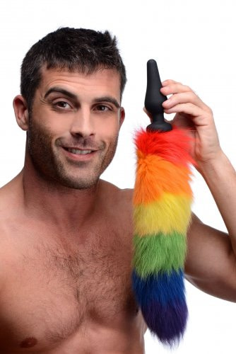 Rainbow Tail Anal Plug With Male Model