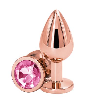 Rose Gold Pink Jeweled Butt Plug