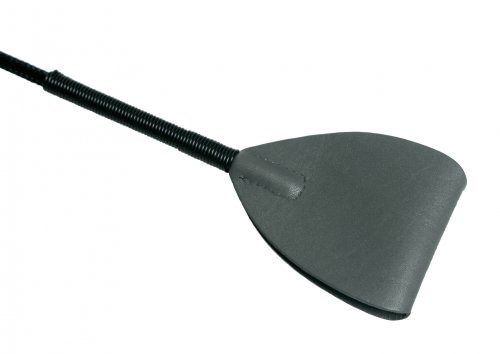 Shadow Grey Leather Riding Crop Close Up